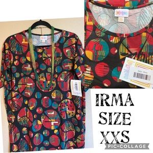 NEW! LULAROE IRMA Tunic Size XXS XS S Black Red Turquoise Gold Green Shirt